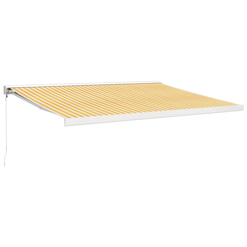 Luifel uittrekbaar 4,5x3 m stof en aluminium geel en wit is nu te koop bij PeponiXL, paradijselijk wonen!