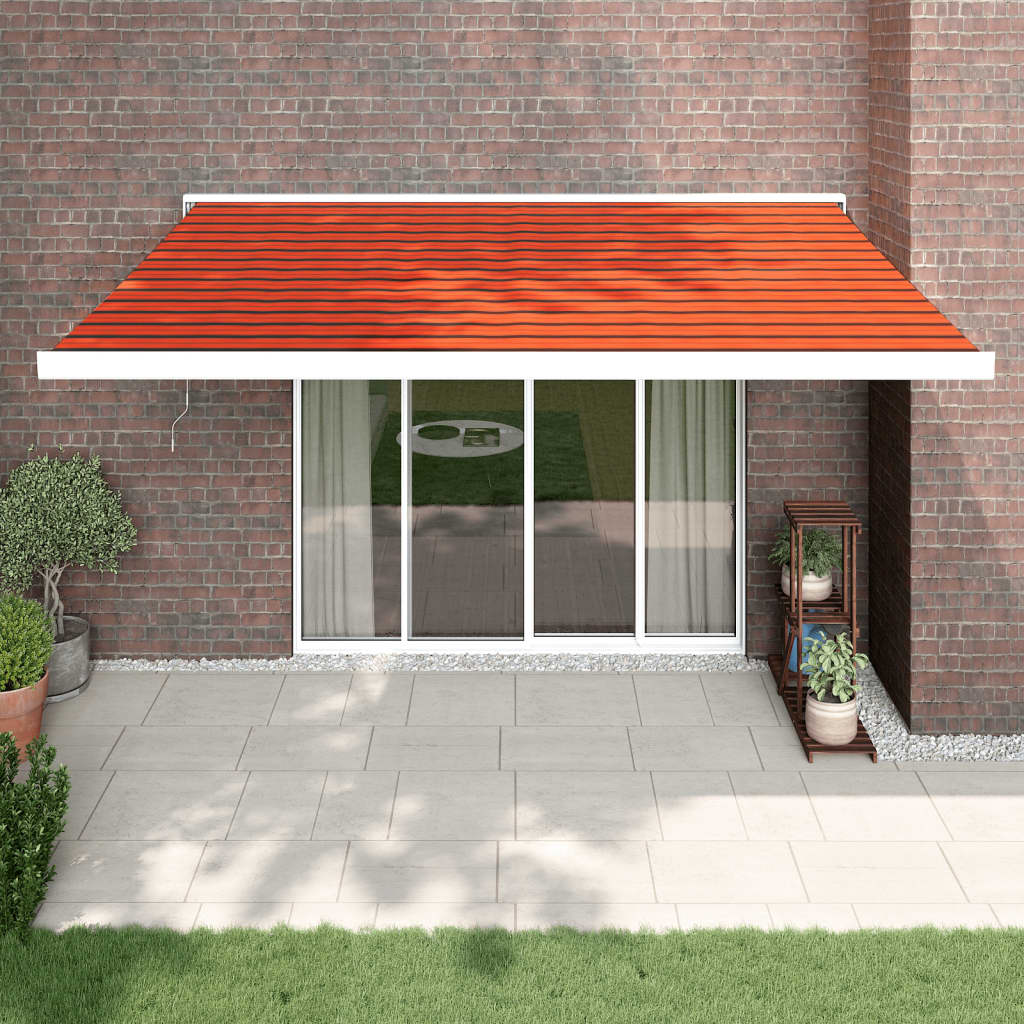Luifel uittrekbaar 4,5x3 m stof en aluminium oranje en bruin is nu te koop bij PeponiXL, paradijselijk wonen!