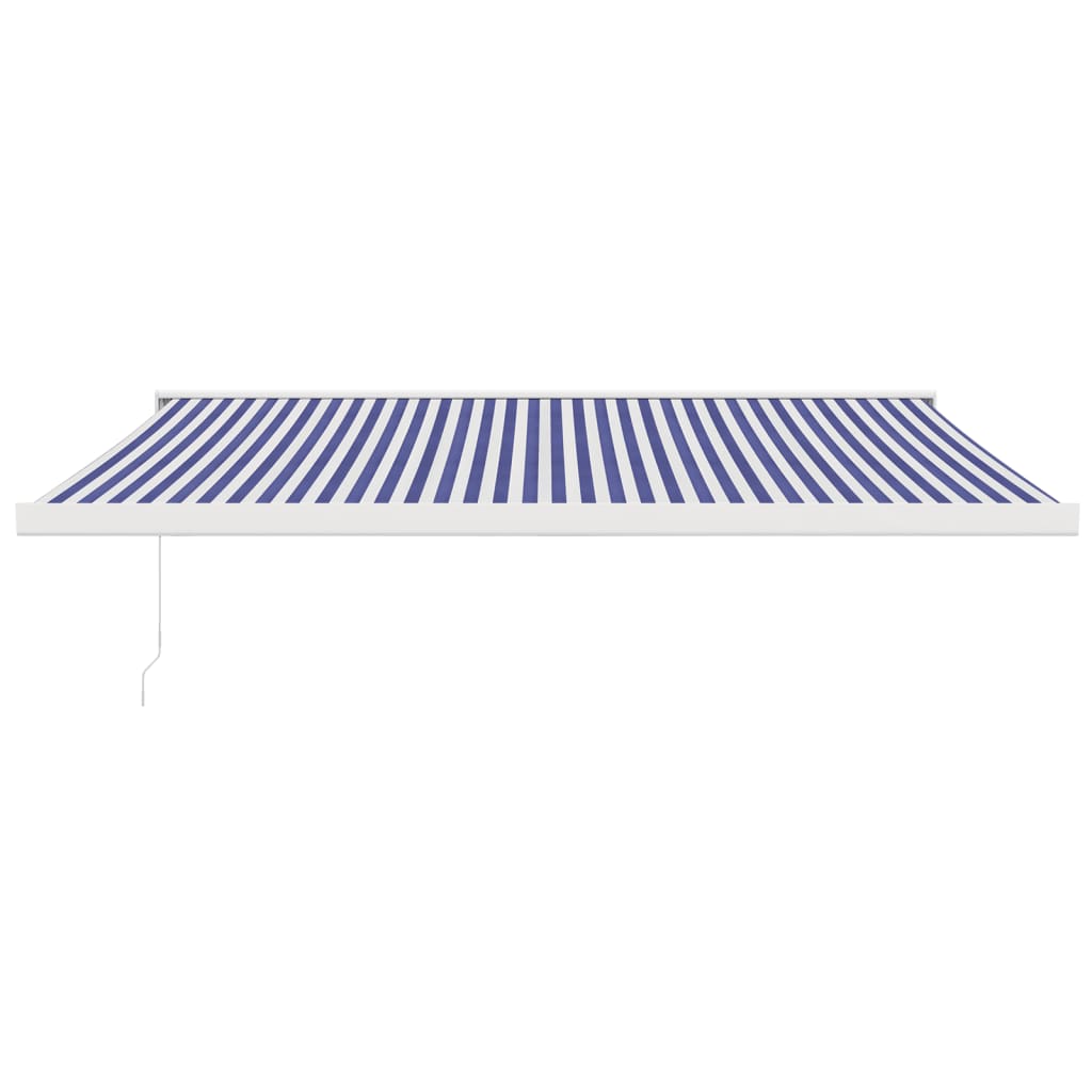 Luifel uittrekbaar 4x3 m stof en aluminium blauw en wit is nu te koop bij PeponiXL, paradijselijk wonen!