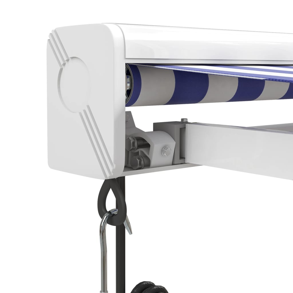 Luifel uittrekbaar 4x3 m stof en aluminium blauw en wit is nu te koop bij PeponiXL, paradijselijk wonen!