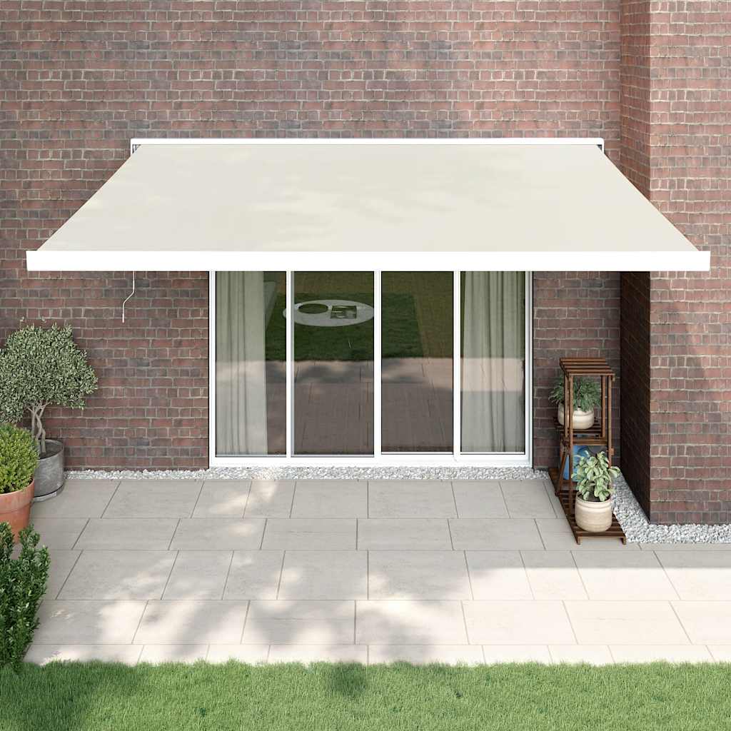 Luifel uittrekbaar 4x3 m stof en aluminium crèmekleurig is nu te koop bij PeponiXL, paradijselijk wonen!