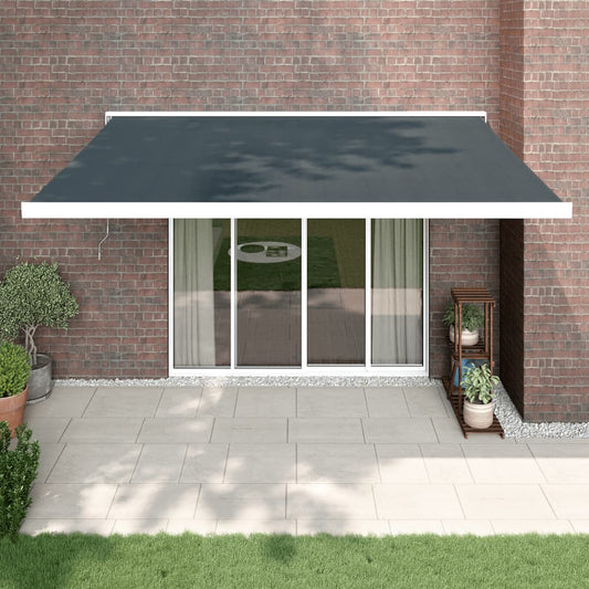 Luifel uittrekbaar 4,5x3 m stof en aluminium antracietkleurig is nu te koop bij PeponiXL, paradijselijk wonen!