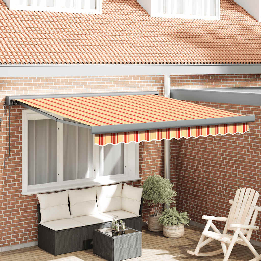 Luifel uittrekbaar 3x2,5 m stof en aluminium geel en wit is nu te koop bij PeponiXL, paradijselijk wonen!