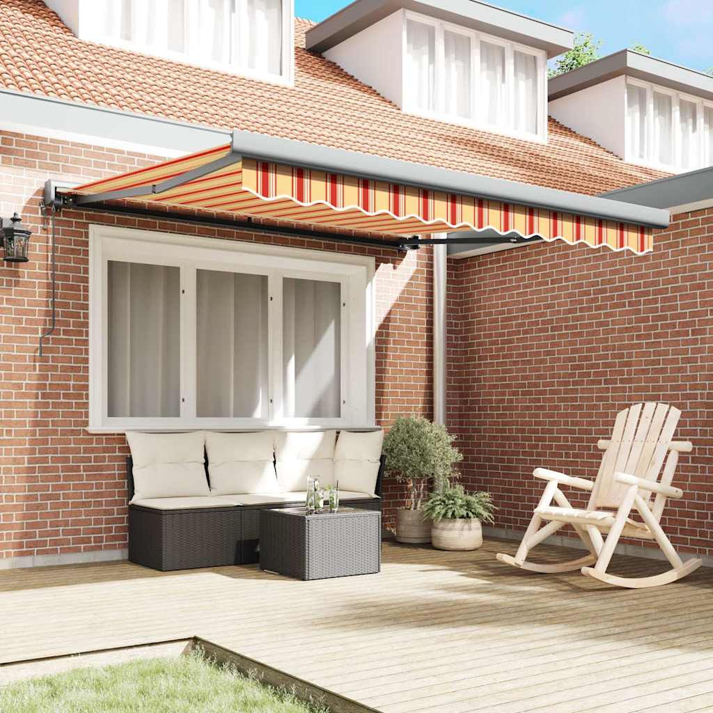 Luifel uittrekbaar 3,5x2,5 m stof en aluminium geel en wit is nu te koop bij PeponiXL, paradijselijk wonen!