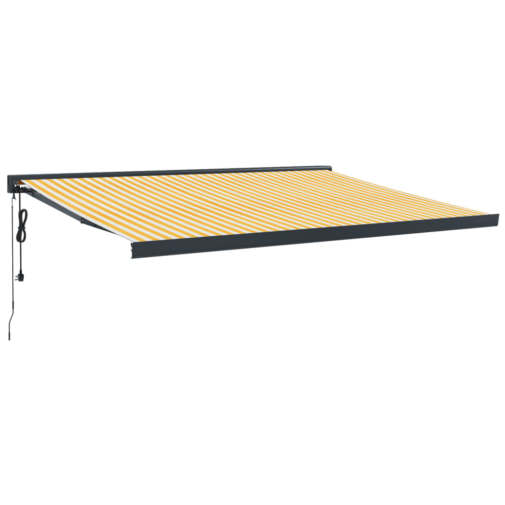 Luifel uittrekbaar 4x3 m stof en aluminium geel en wit is nu te koop bij PeponiXL, paradijselijk wonen!
