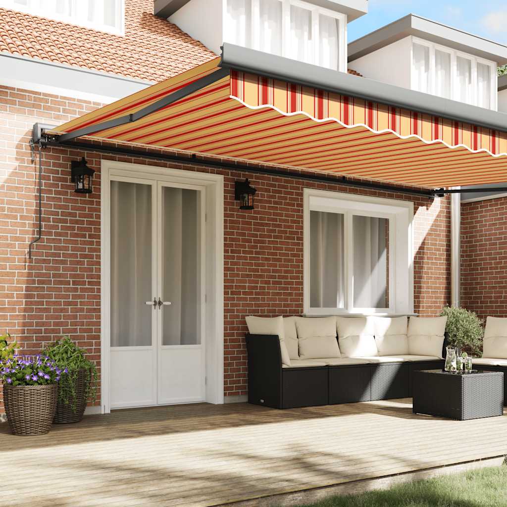 Luifel uittrekbaar 5x3 m stof en aluminium geel en wit is nu te koop bij PeponiXL, paradijselijk wonen!