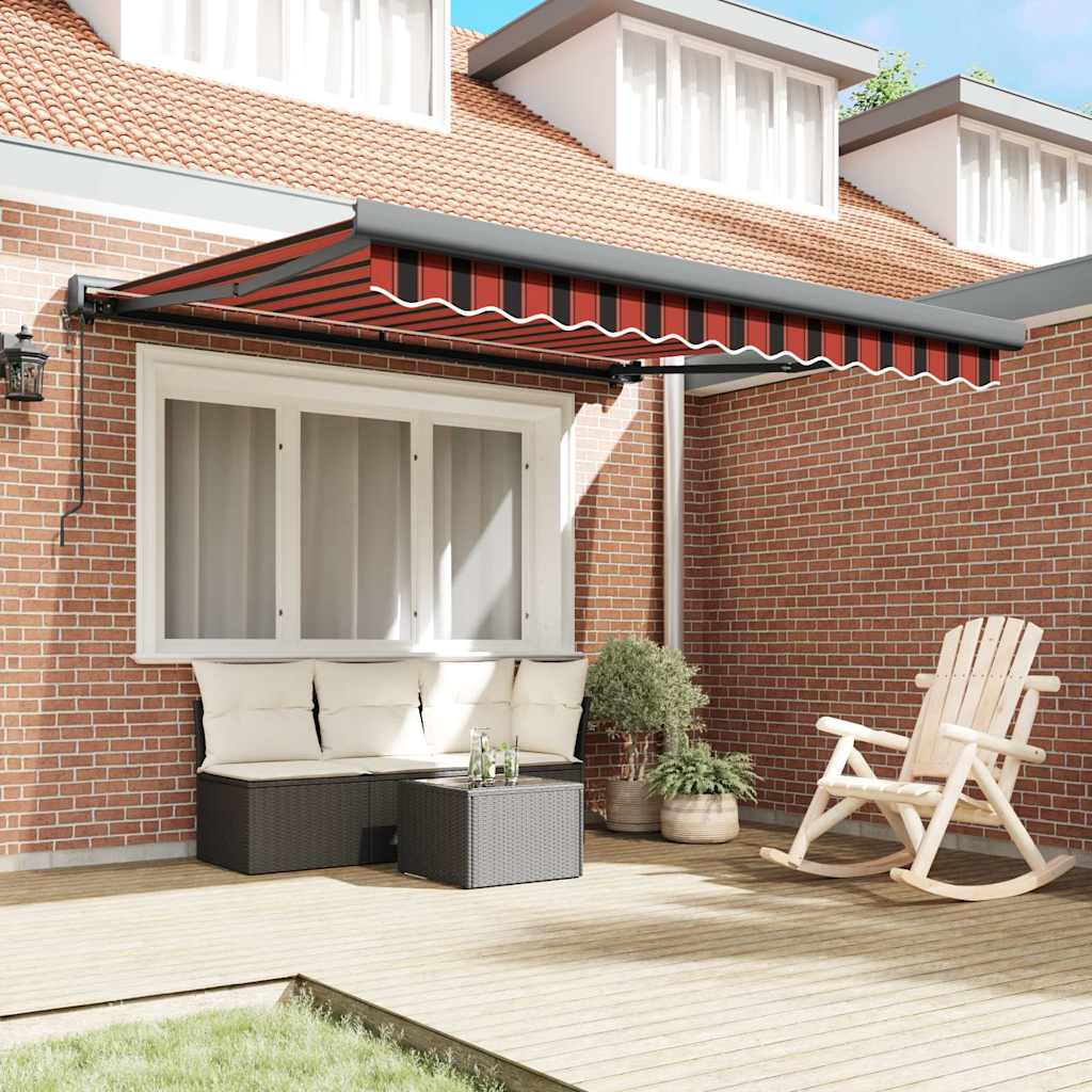 Luifel uittrekbaar 3,5x2,5 m stof en aluminium oranje en bruin is nu te koop bij PeponiXL, paradijselijk wonen!