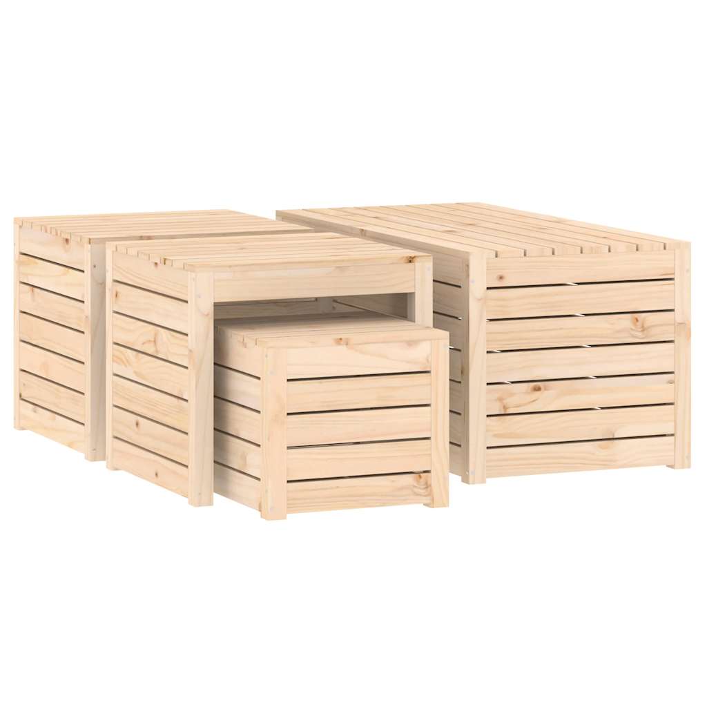 4-delige Tuinboxset massief grenenhout