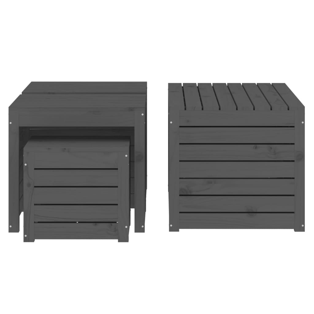 4-delige Tuinboxset massief grenenhout grijs is nu te koop bij PeponiXL, paradijselijk wonen!