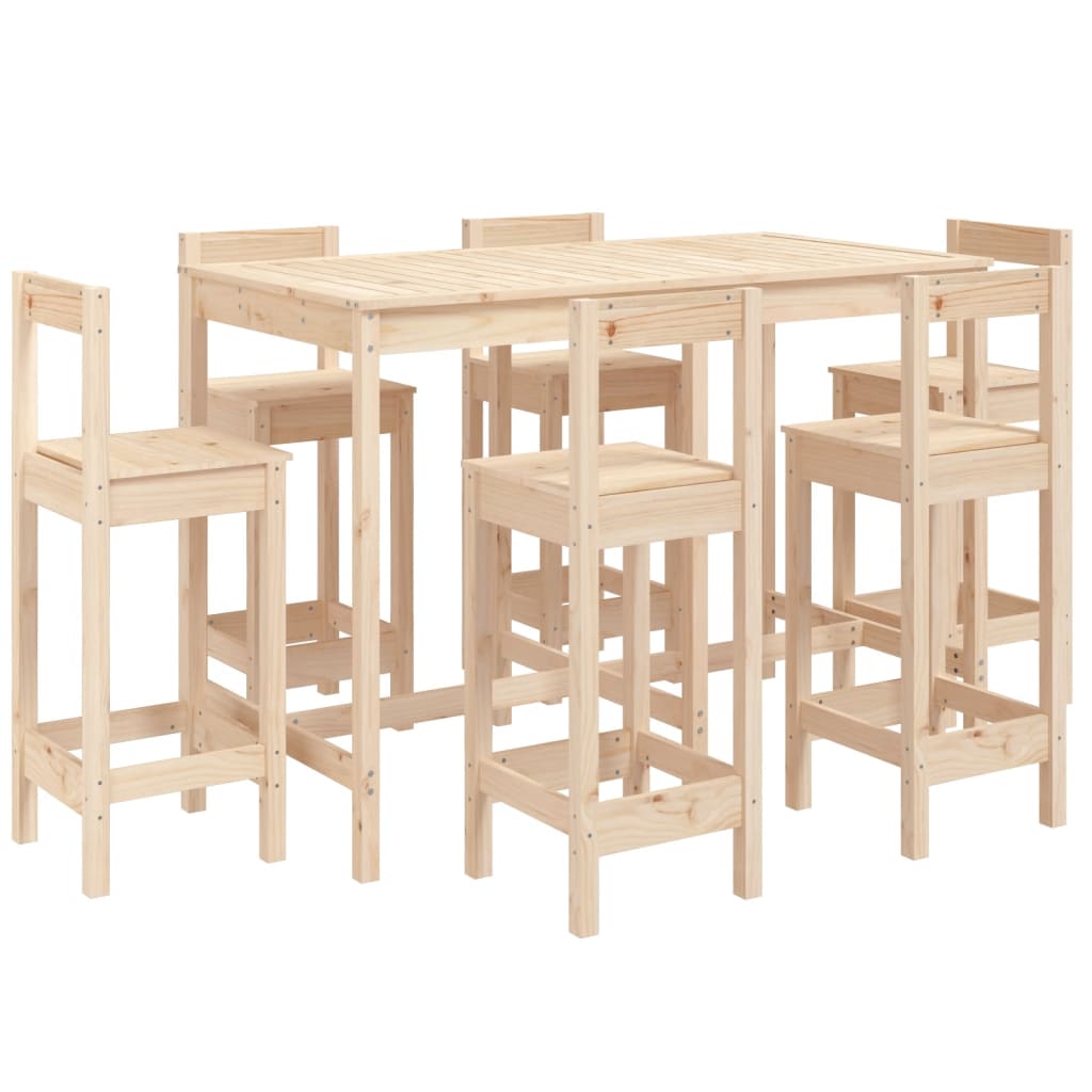7-delige Barset massief grenenhout is nu te koop bij PeponiXL, paradijselijk wonen!