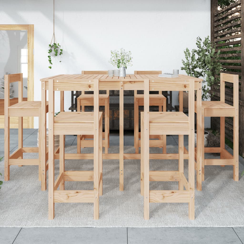 7-delige Barset massief grenenhout is nu te koop bij PeponiXL, paradijselijk wonen!