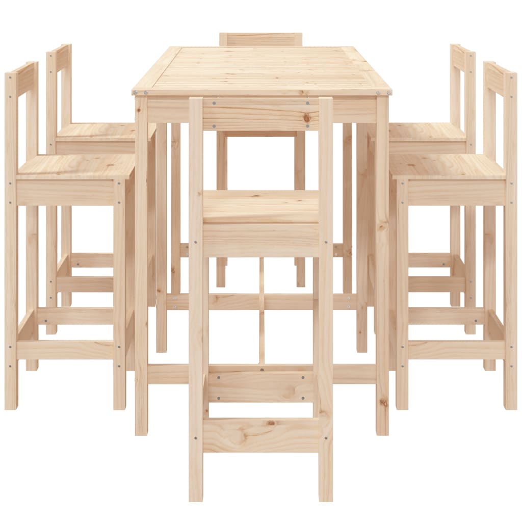 7-delige Barset massief grenenhout is nu te koop bij PeponiXL, paradijselijk wonen!