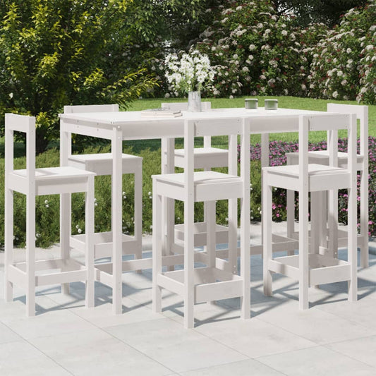7-delige Barset massief grenenhout wit is nu te koop bij PeponiXL, paradijselijk wonen!