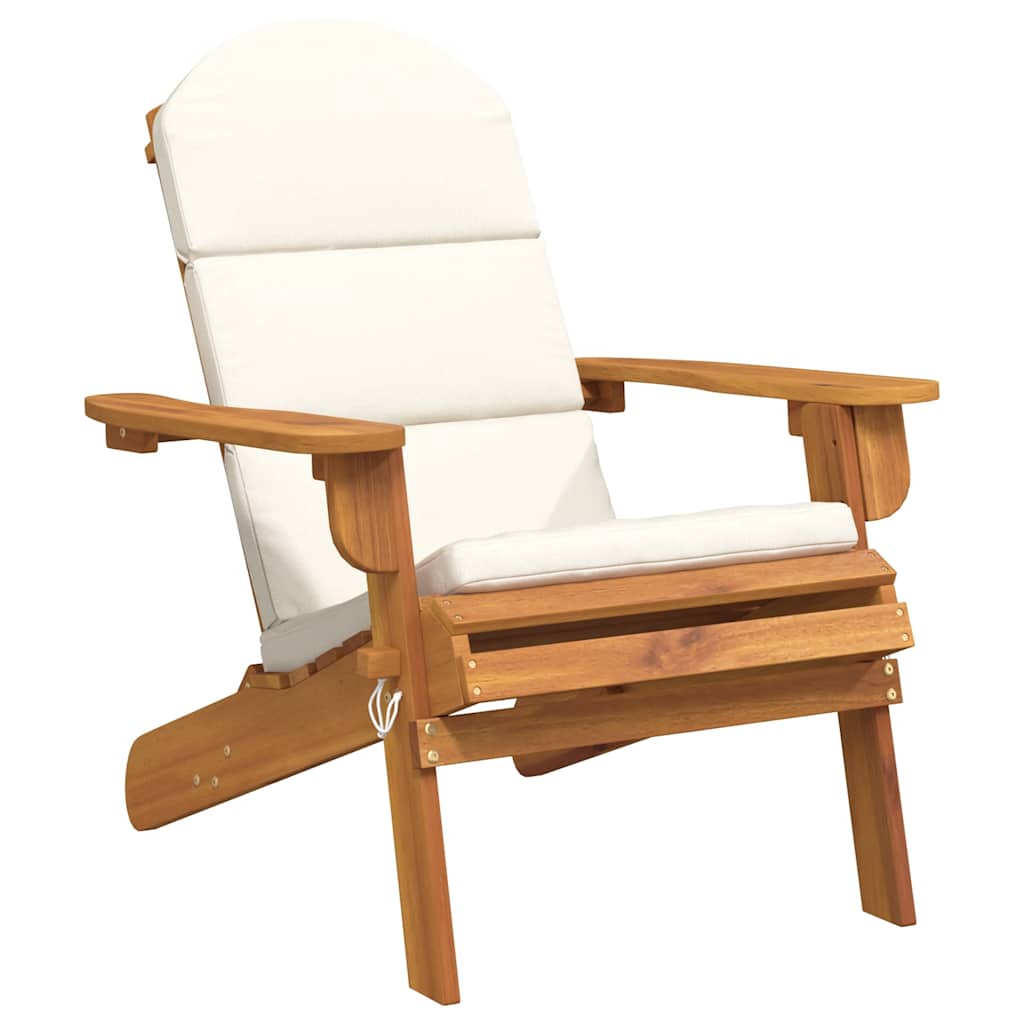 Tuinstoel Adirondack met kussens massief acaciahout is nu te koop bij PeponiXL, paradijselijk wonen!