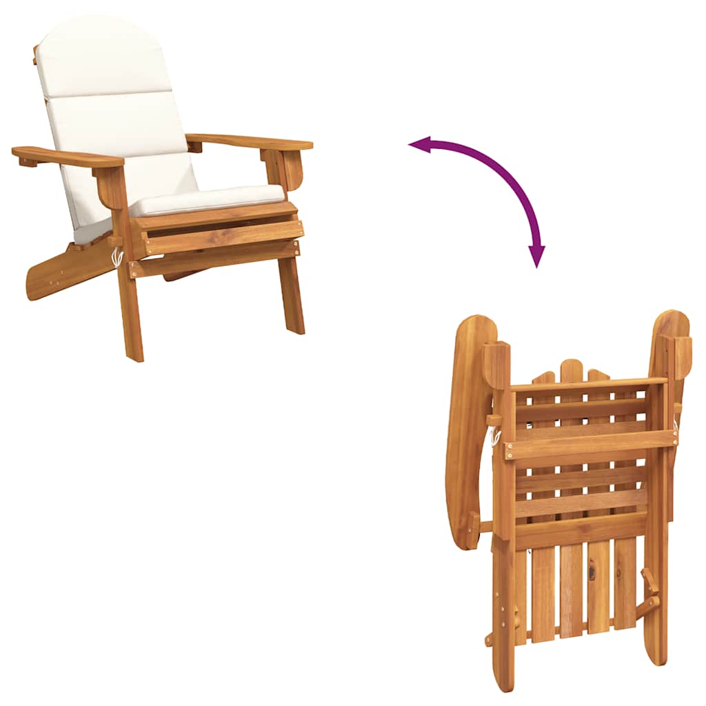 Tuinstoel Adirondack met kussens massief acaciahout is nu te koop bij PeponiXL, paradijselijk wonen!