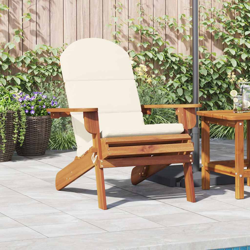 Tuinstoel Adirondack met kussens massief acaciahout is nu te koop bij PeponiXL, paradijselijk wonen!