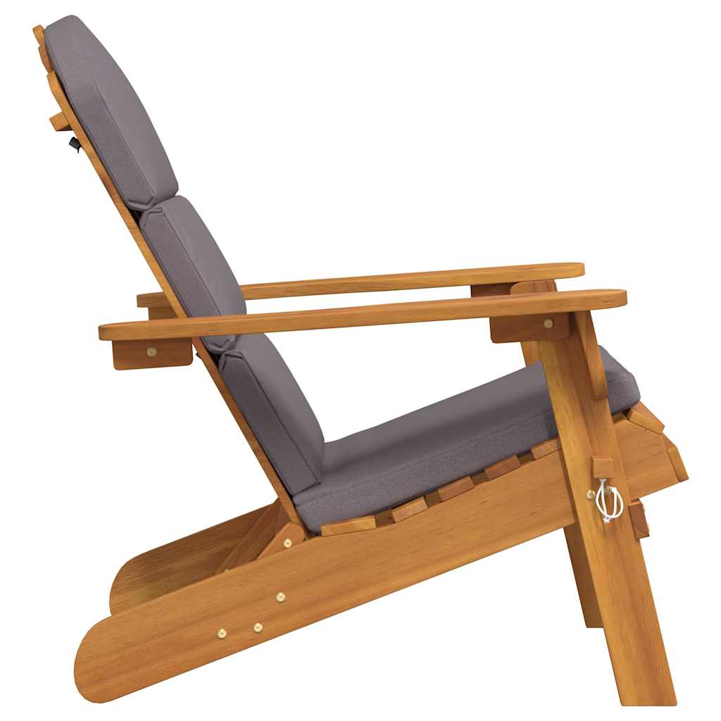 Tuinstoel Adirondack met kussens massief acaciahout is nu te koop bij PeponiXL, paradijselijk wonen!