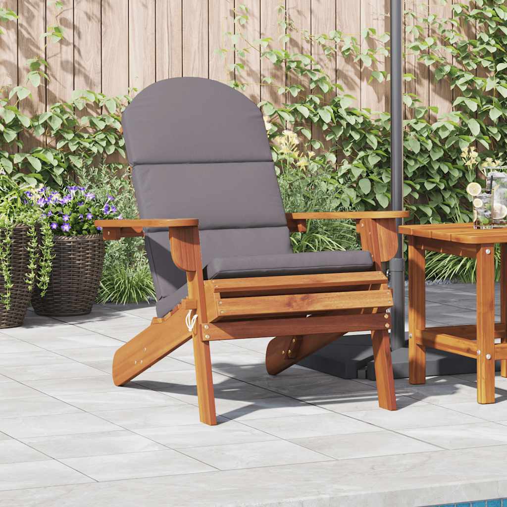 Tuinstoel Adirondack met kussens massief acaciahout is nu te koop bij PeponiXL, paradijselijk wonen!