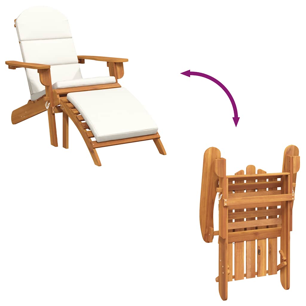 Tuinstoel Adirondack met voetensteun massief acaciahout is nu te koop bij PeponiXL, paradijselijk wonen!