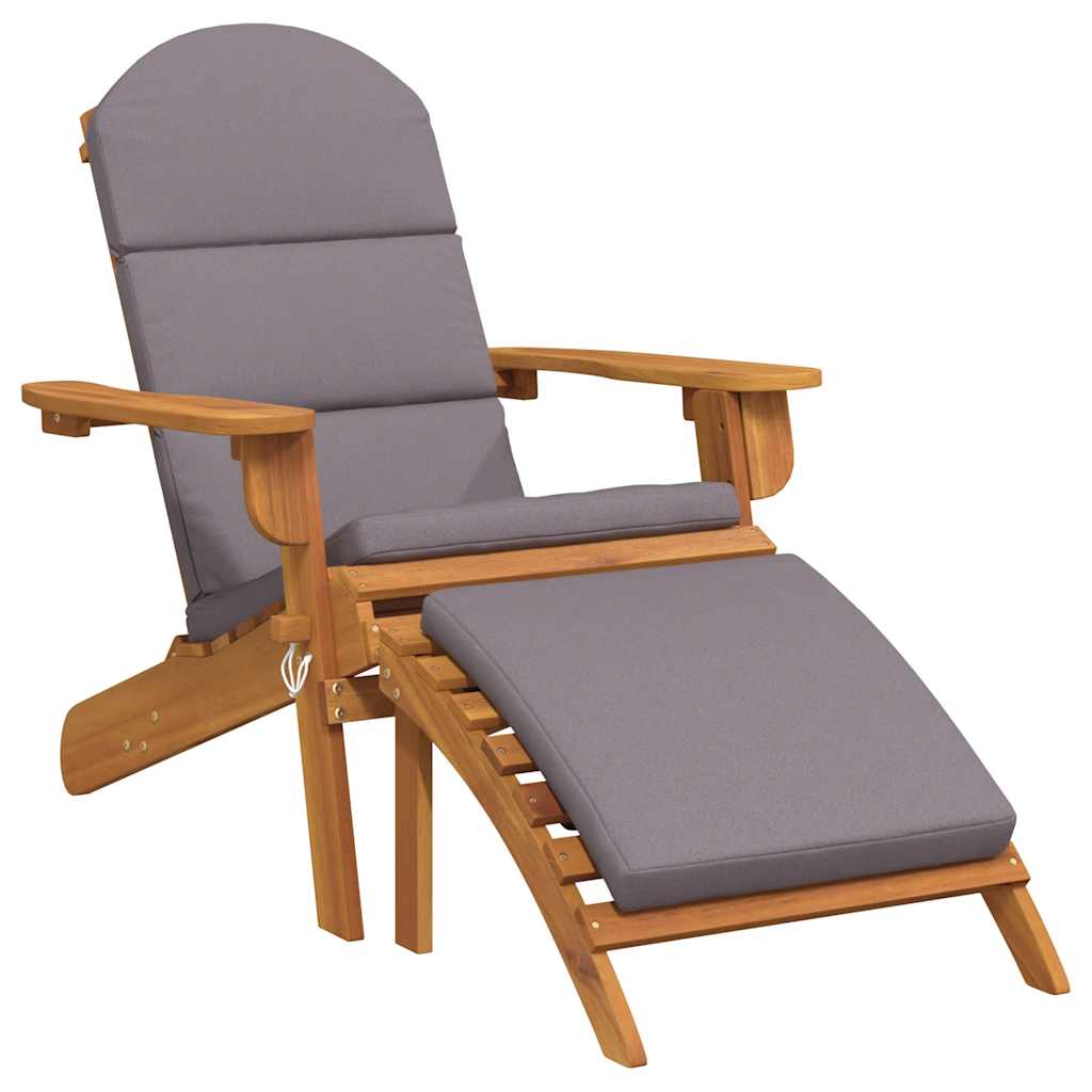 Tuinstoel Adirondack met voetensteun massief acaciahout is nu te koop bij PeponiXL, paradijselijk wonen!