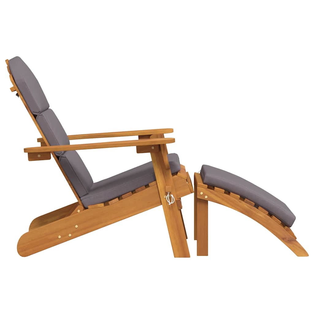 Tuinstoel Adirondack met voetensteun massief acaciahout is nu te koop bij PeponiXL, paradijselijk wonen!