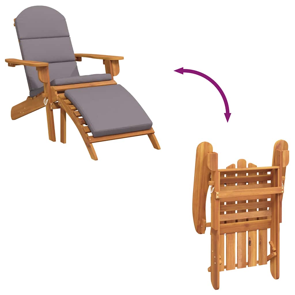 Tuinstoel Adirondack met voetensteun massief acaciahout is nu te koop bij PeponiXL, paradijselijk wonen!