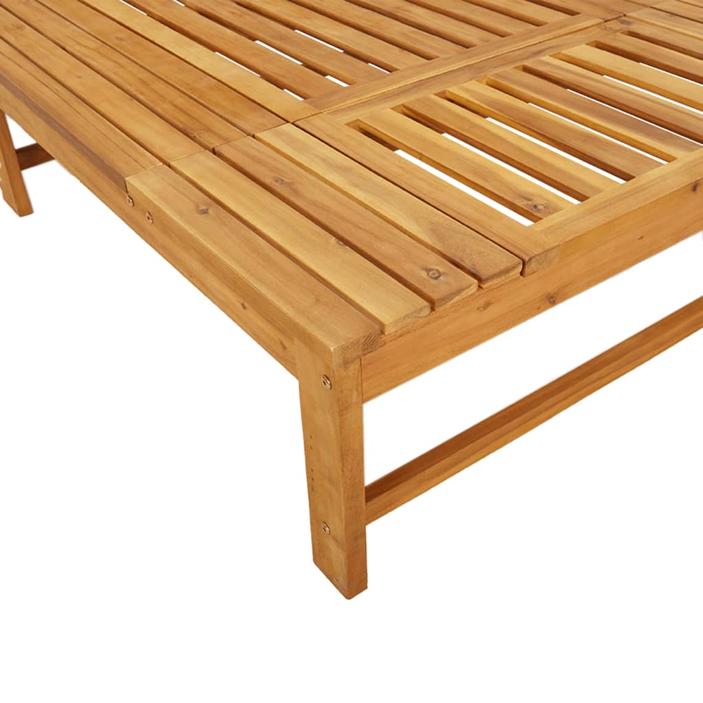 Ligbed met crèmekleurig lig- en hoofdkussen massief acaciahout is nu te koop bij PeponiXL, paradijselijk wonen!