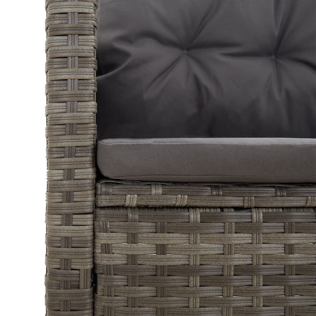 3-delige Loungeset met kussens poly rattan grijs is nu te koop bij PeponiXL, paradijselijk wonen!