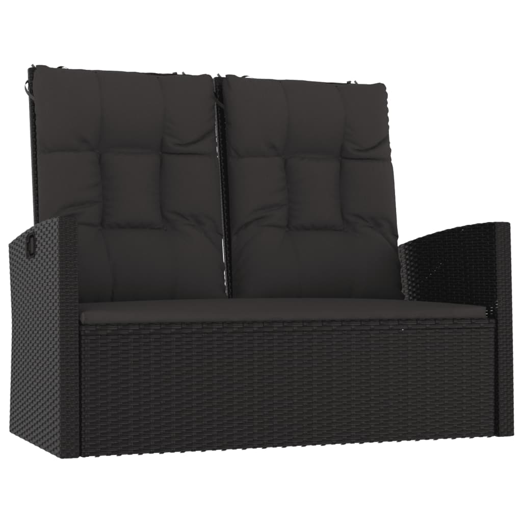 4-delige Loungeset met kussens poly rattan zwart is nu te koop bij PeponiXL, paradijselijk wonen!