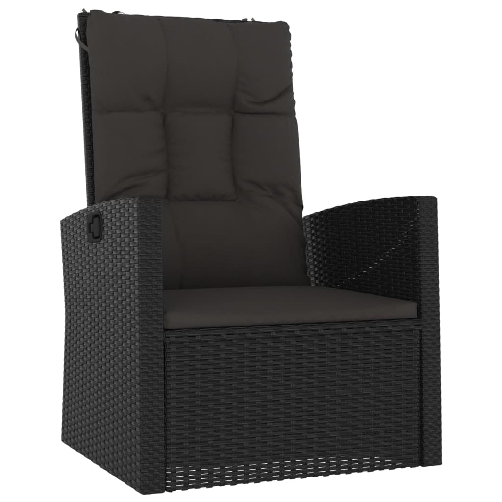 4-delige Loungeset met kussens poly rattan zwart is nu te koop bij PeponiXL, paradijselijk wonen!