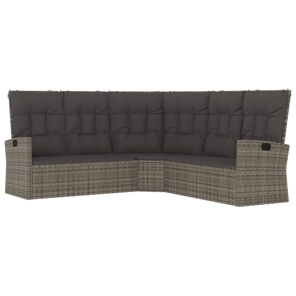 4-delige Loungeset met kussens poly rattan grijs is nu te koop bij PeponiXL, paradijselijk wonen!