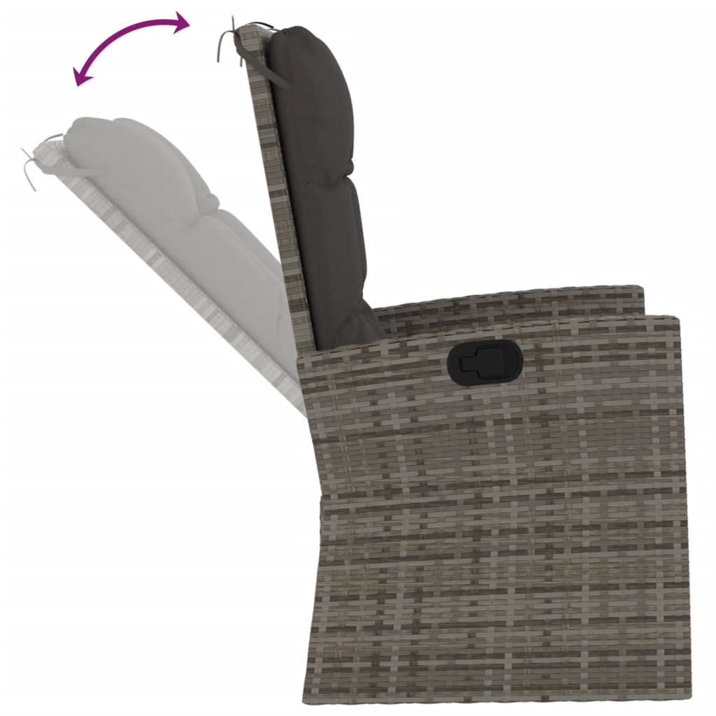4-delige Loungeset met kussens poly rattan grijs is nu te koop bij PeponiXL, paradijselijk wonen!