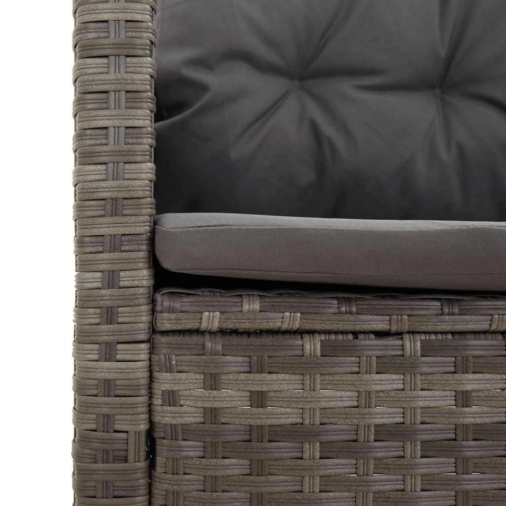 4-delige Loungeset met kussens poly rattan grijs is nu te koop bij PeponiXL, paradijselijk wonen!