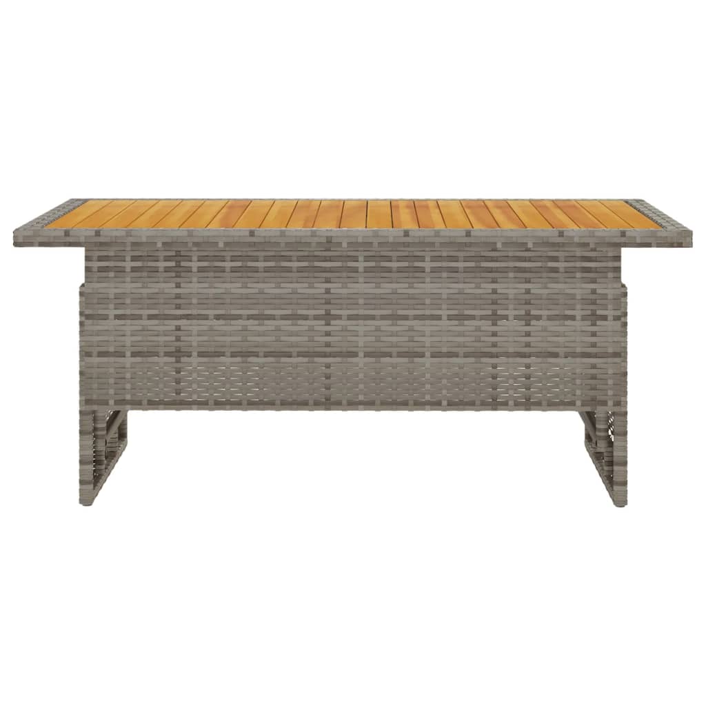 Tuintafel 100x50x43/63 cm acaciahout en poly rattan grijs is nu te koop bij PeponiXL, paradijselijk wonen!