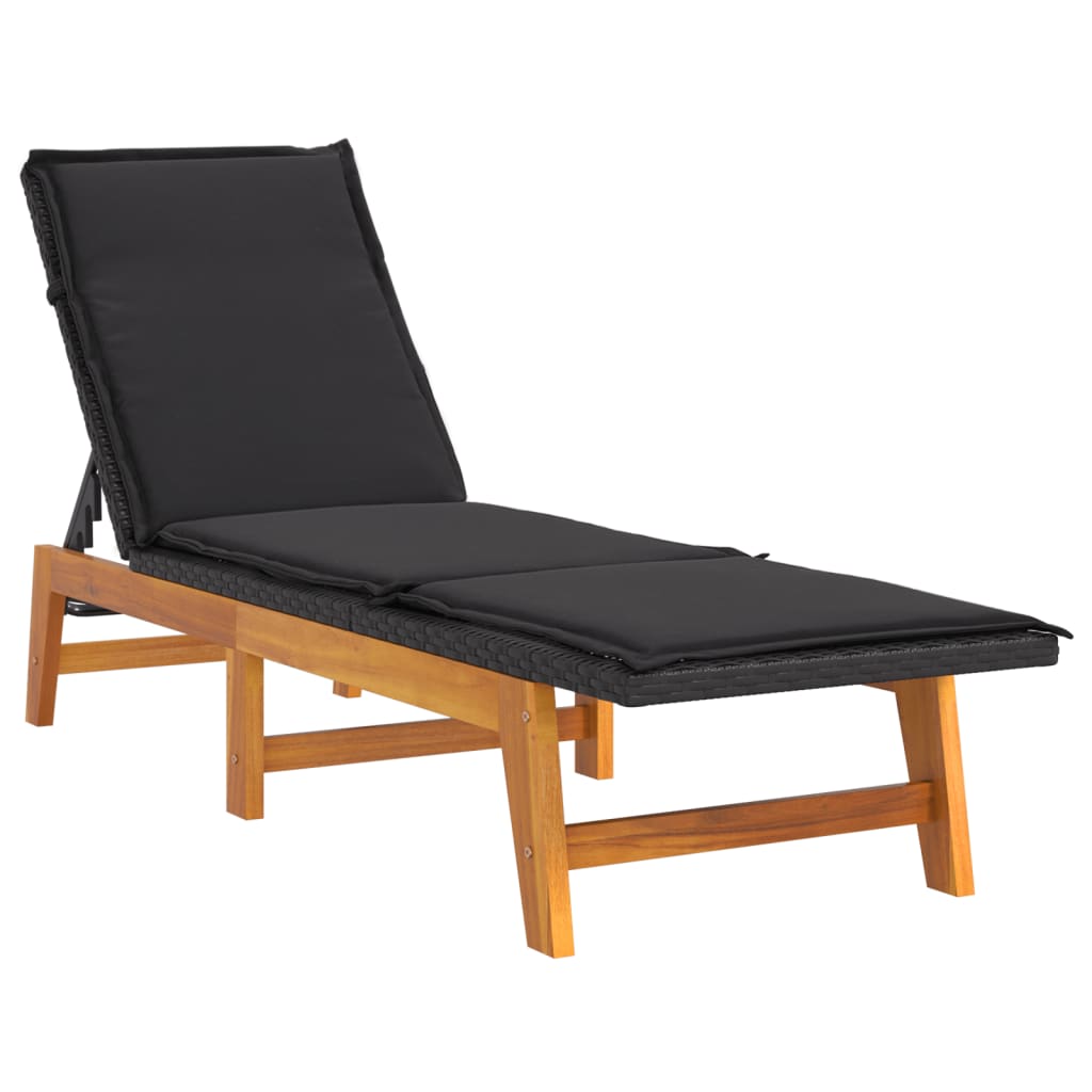 Ligbed met tafeltje poly rattan en massief acaciahout is nu te koop bij PeponiXL, paradijselijk wonen!