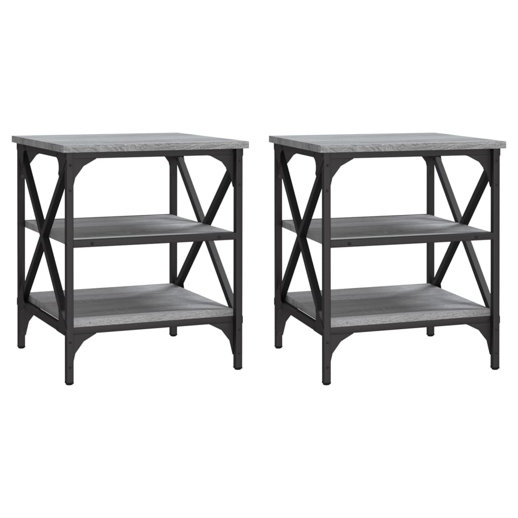 Bijzettafels 2 st 40x42x50 cm bewerkt hout grijs sonoma eiken is nu te koop bij PeponiXL, paradijselijk wonen!