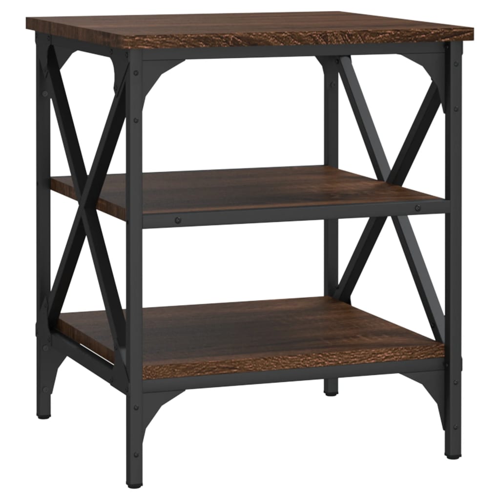 Bijzettafels 2 st 40x42x50 cm bewerkt hout bruin eikenkleur is nu te koop bij PeponiXL, paradijselijk wonen!