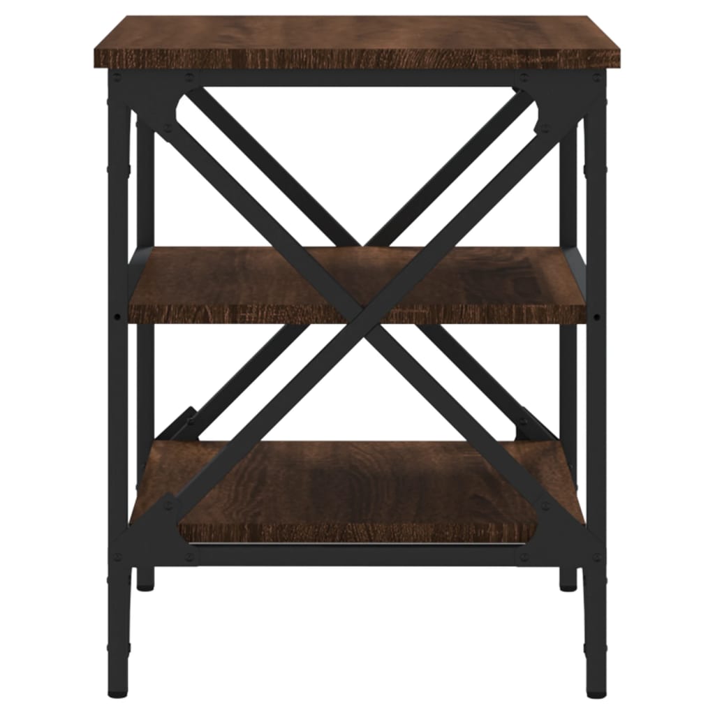 Bijzettafels 2 st 40x42x50 cm bewerkt hout bruin eikenkleur is nu te koop bij PeponiXL, paradijselijk wonen!