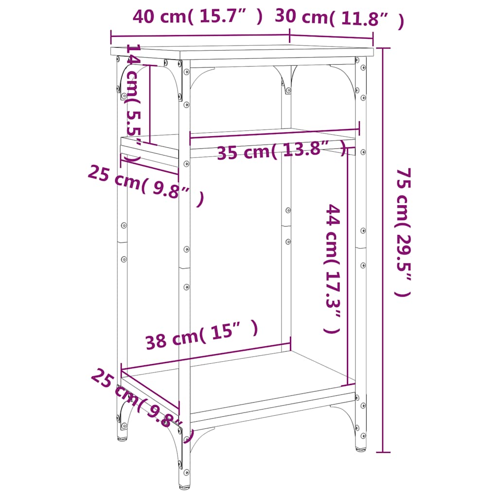 Bijzettafel 40x30x75 cm bewerkt hout zwart is nu te koop bij PeponiXL, paradijselijk wonen!