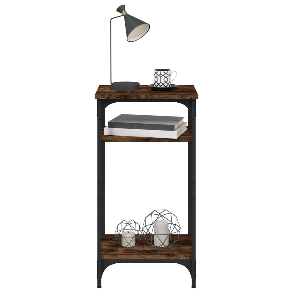 Bijzettafel 40x30x75 cm bewerkt hout gerookt eikenkleurig is nu te koop bij PeponiXL, paradijselijk wonen!