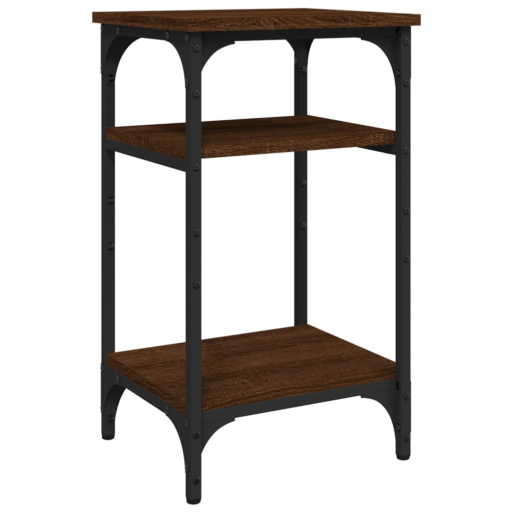 Bijzettafel 35x30x60 cm bewerkt hout bruin eikenkleur is nu te koop bij PeponiXL, paradijselijk wonen!