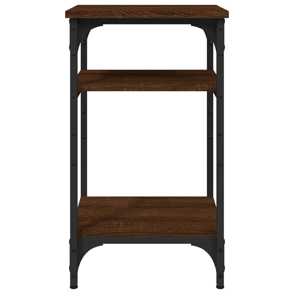 Bijzettafel 35x30x60 cm bewerkt hout bruin eikenkleur is nu te koop bij PeponiXL, paradijselijk wonen!
