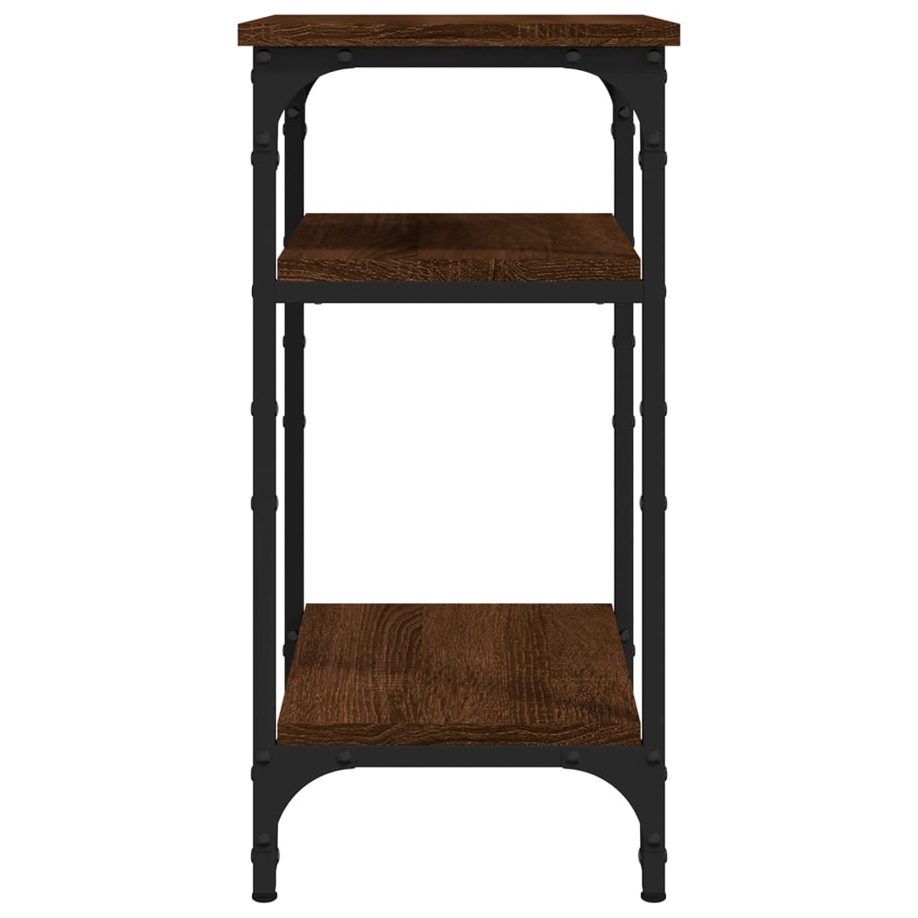 Bijzettafel 35x30x60 cm bewerkt hout bruin eikenkleur is nu te koop bij PeponiXL, paradijselijk wonen!