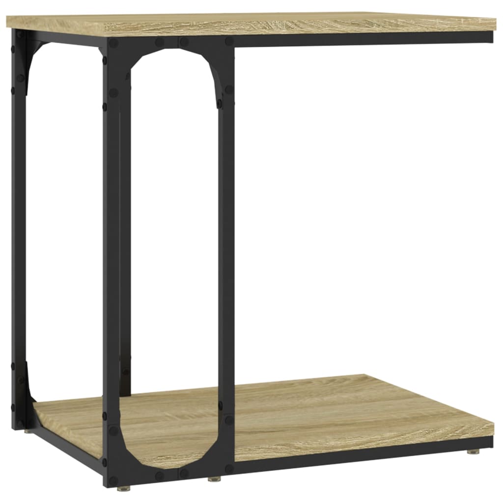 Bijzettafel 50x35x52 cm bewerkt hout sonoma eikenkleurig is nu te koop bij PeponiXL, paradijselijk wonen!