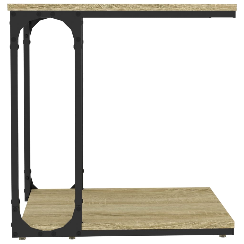 Bijzettafel 50x35x52 cm bewerkt hout sonoma eikenkleurig is nu te koop bij PeponiXL, paradijselijk wonen!