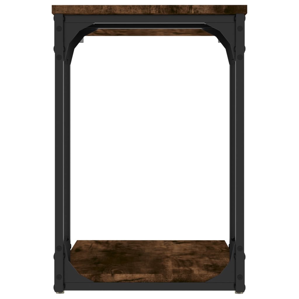Bijzettafel 50x35x52 cm bewerkt hout gerookt eikenkleurig is nu te koop bij PeponiXL, paradijselijk wonen!