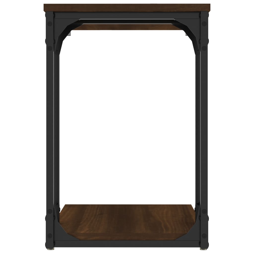 Bijzettafel 50x35x52 cm bewerkt hout bruin eikenkleur is nu te koop bij PeponiXL, paradijselijk wonen!