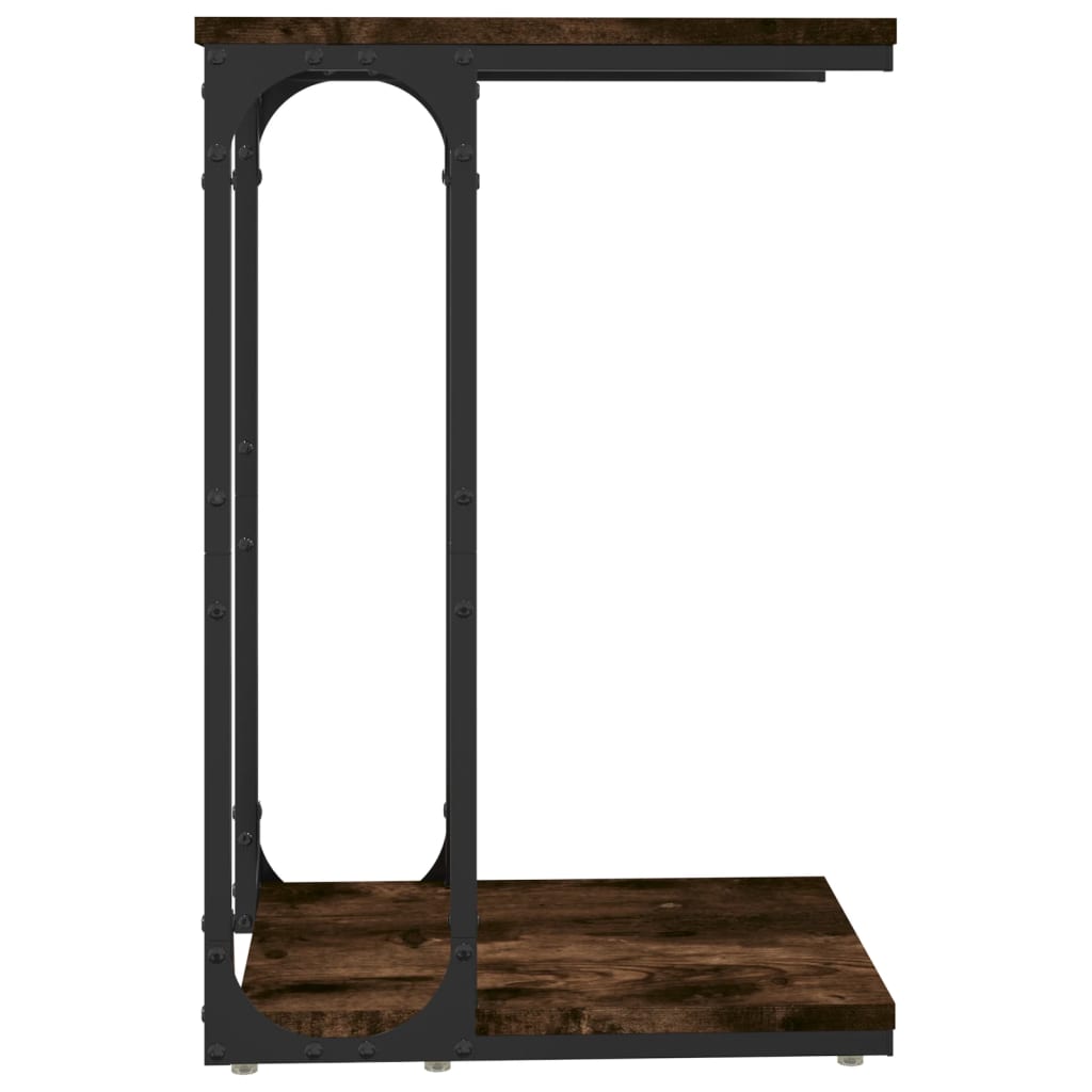 Bijzettafel 40x30x60 cm bewerkt hout gerookt eikenkleurig is nu te koop bij PeponiXL, paradijselijk wonen!