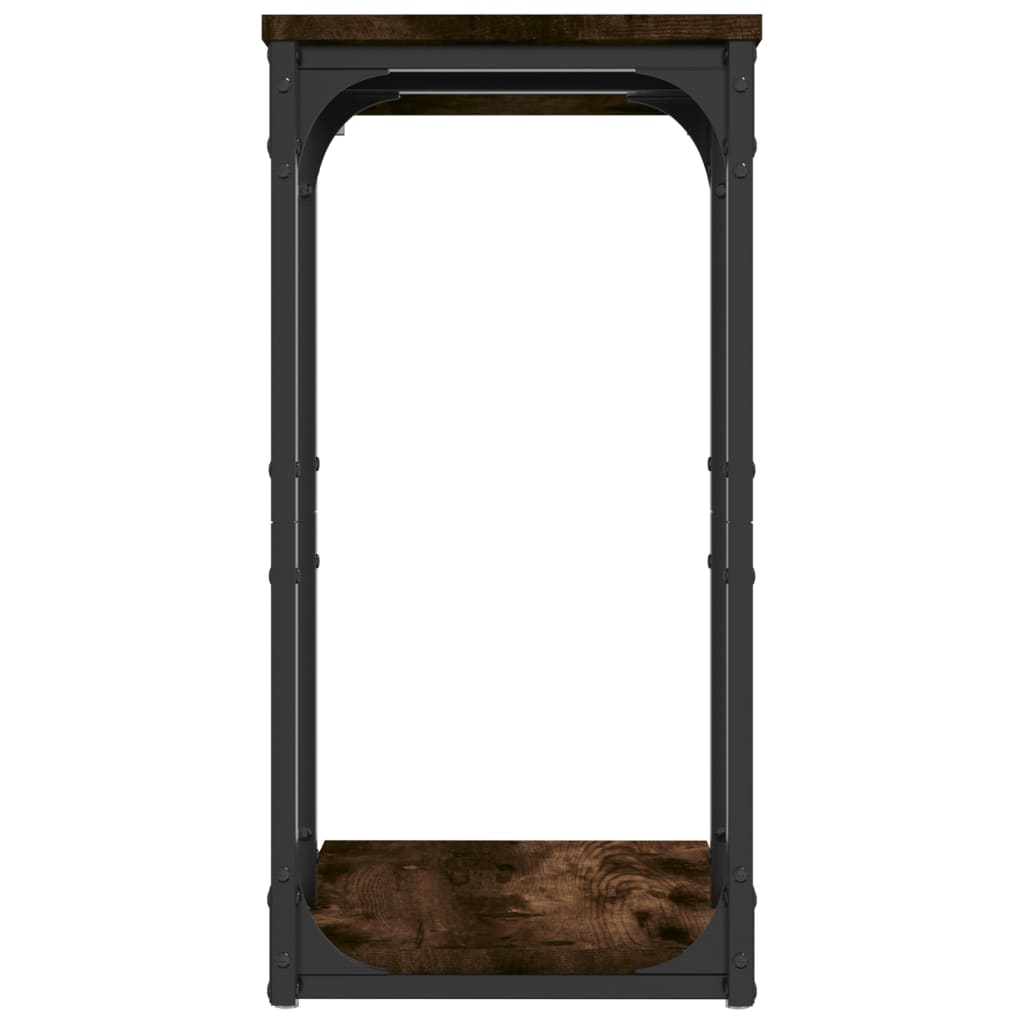 Bijzettafel 40x30x60 cm bewerkt hout gerookt eikenkleurig is nu te koop bij PeponiXL, paradijselijk wonen!