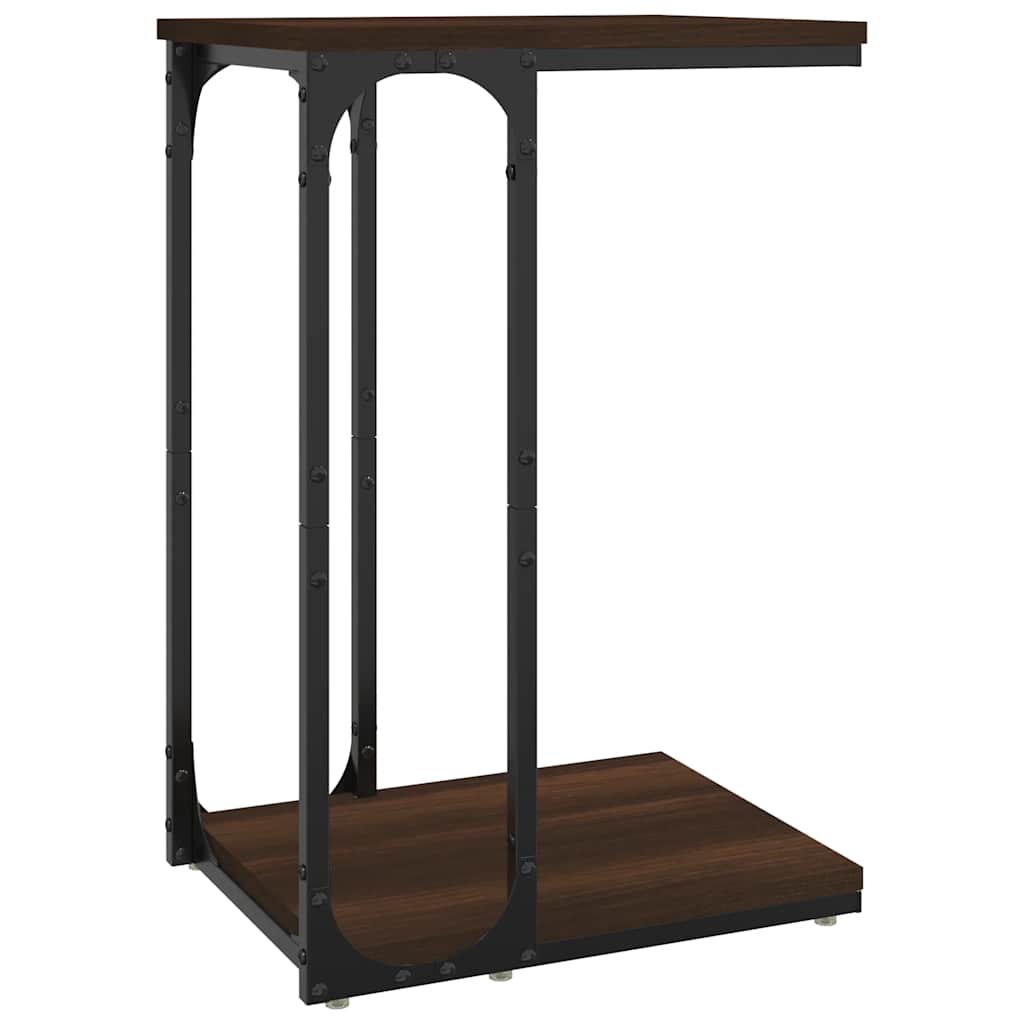 Bijzettafel 40x30x60 cm bewerkt hout bruin eikenkleur is nu te koop bij PeponiXL, paradijselijk wonen!